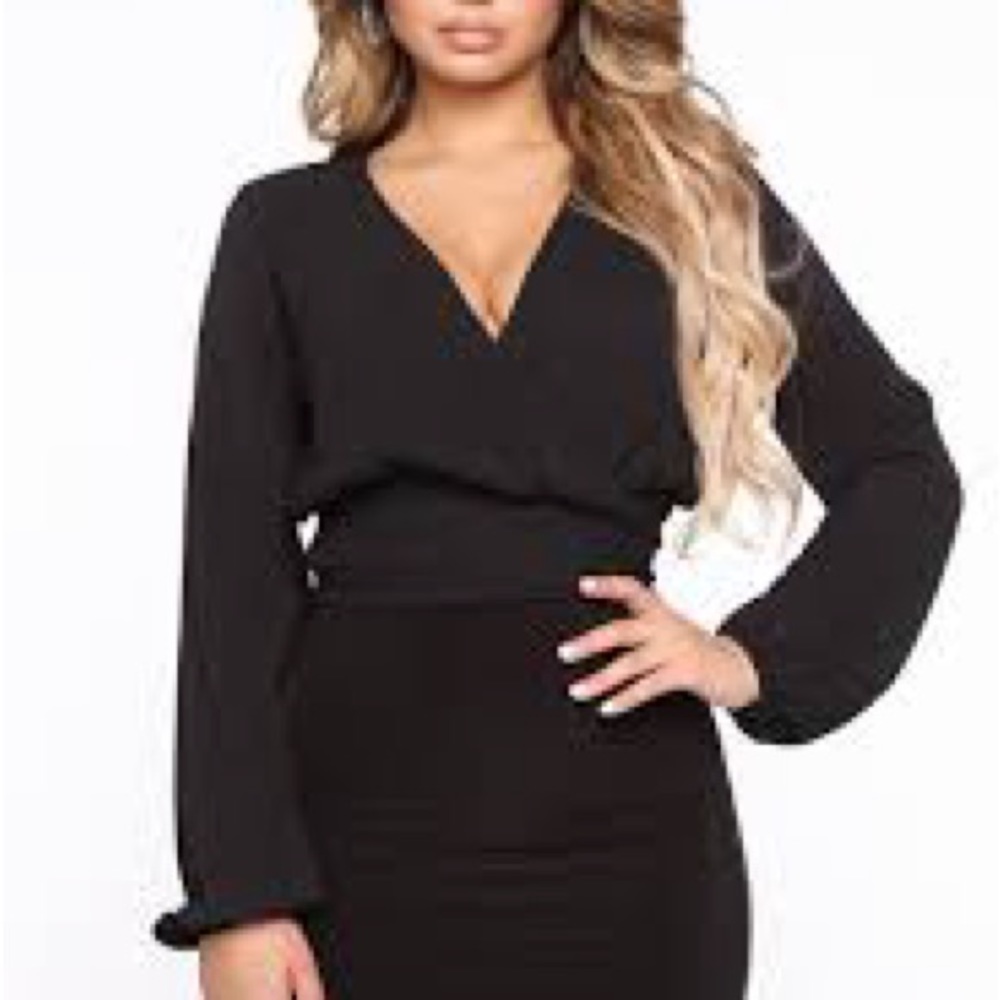 Fashion Nova Little White Lies blouse in black